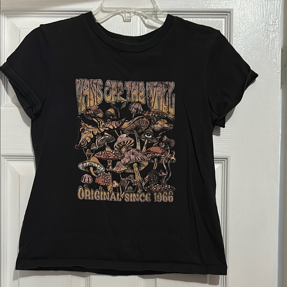 VANS Black Fitted Graphic Short Sleeve Tee